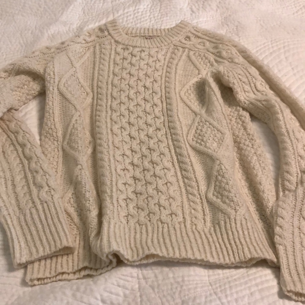 Cream cable-knit sweater Size XS only $7